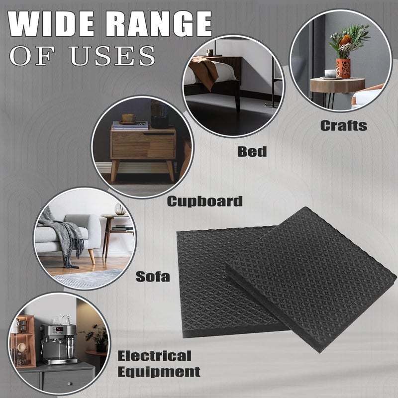 Yelanon Non Slip Furniture Pads -16 pcs 2â€ Furniture Grippers Hardwood Floors, Non Skid for Furniture Legs,Self Adhesive Rubber Feet, Anti Slide Furniture Floors Protectors for Keep Couch Stoppers - Image 5